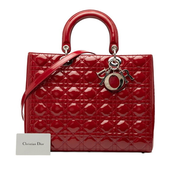 CHRISTIAN DIOR Red Leather Shoulder Bag - Picture 7 of 7